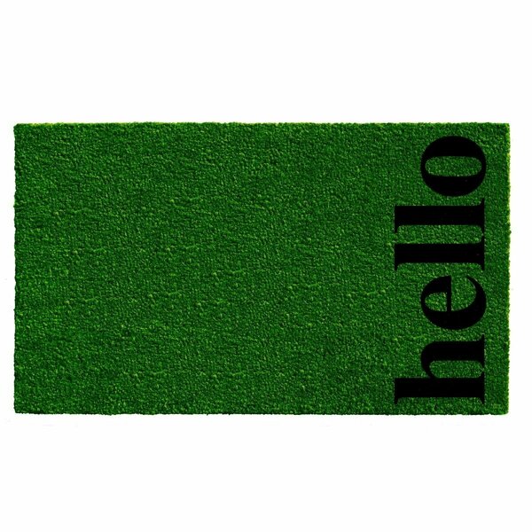 Configuracion 17 x 29 in. Vertical Hello Rectangular Doormat Green & Black CO3366313